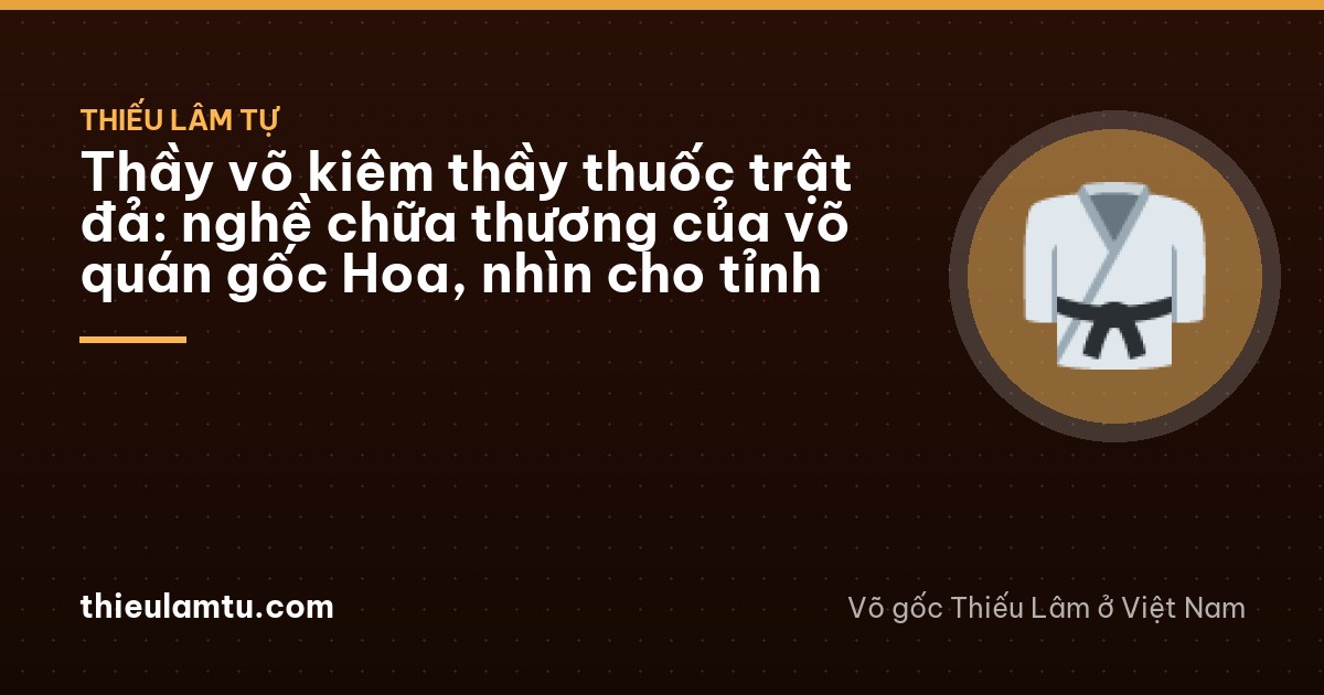 Thầy võ kiêm thầy thuốc trật đả: nghề chữa thương của võ quán gốc Hoa, nhìn cho tỉnh